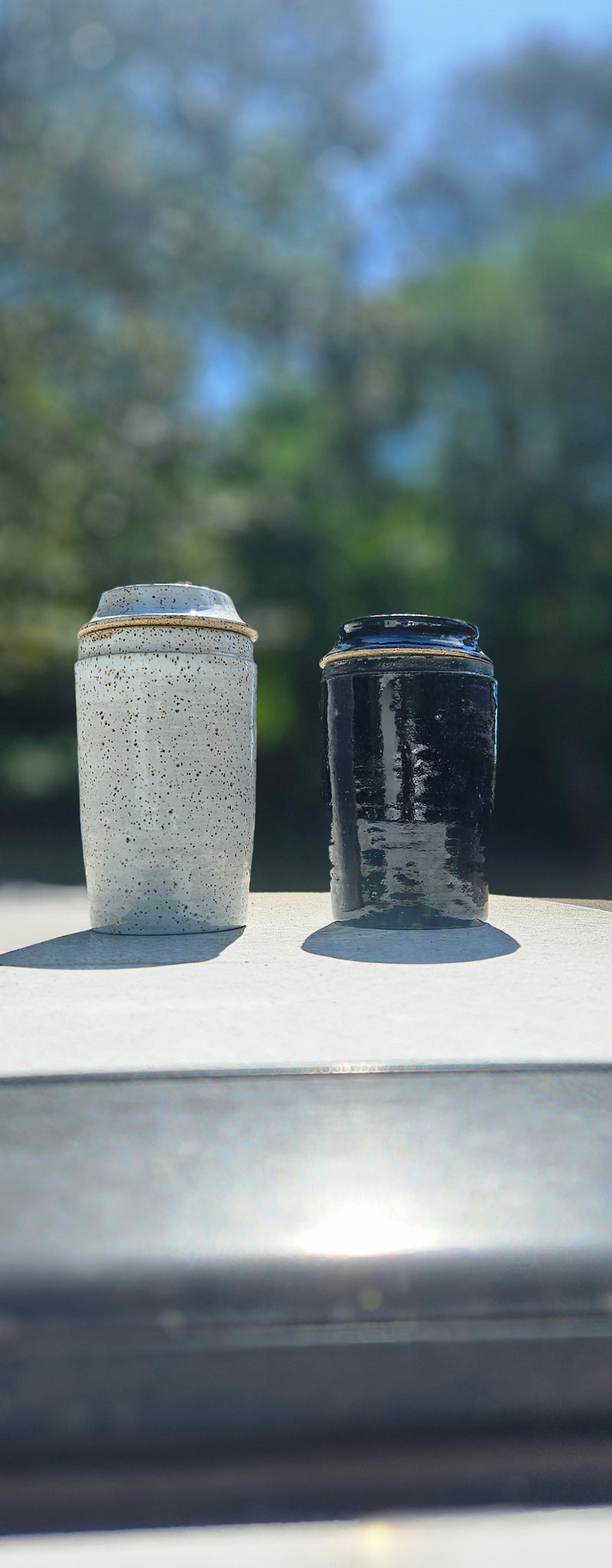 Speckled Yin and Yang Jars