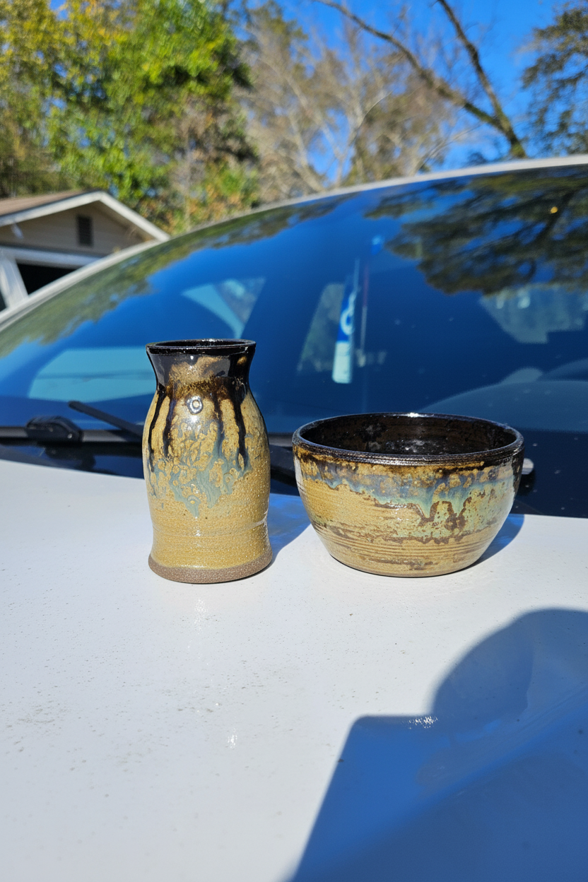 Sake bottle and Bowl set
