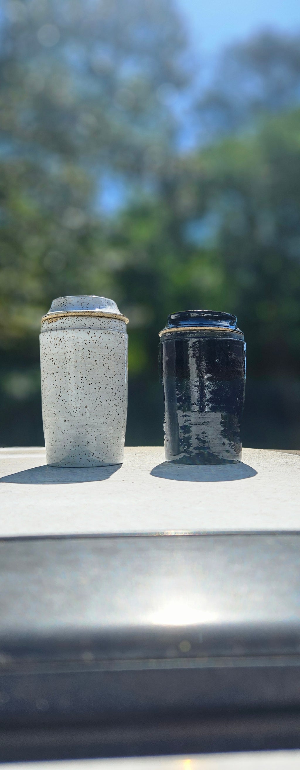 Speckled Yin and Yang Jars