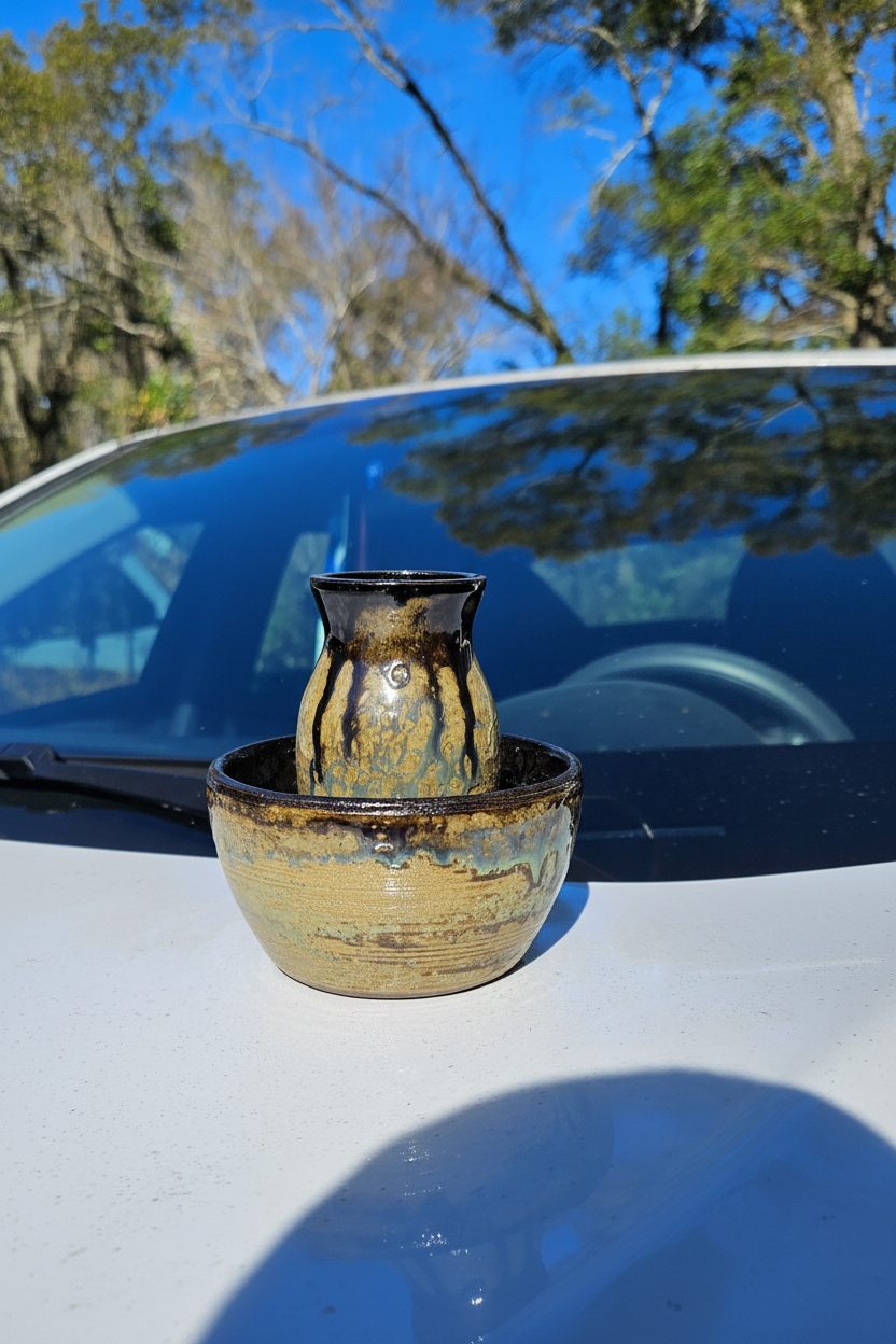Sake bottle and Bowl set